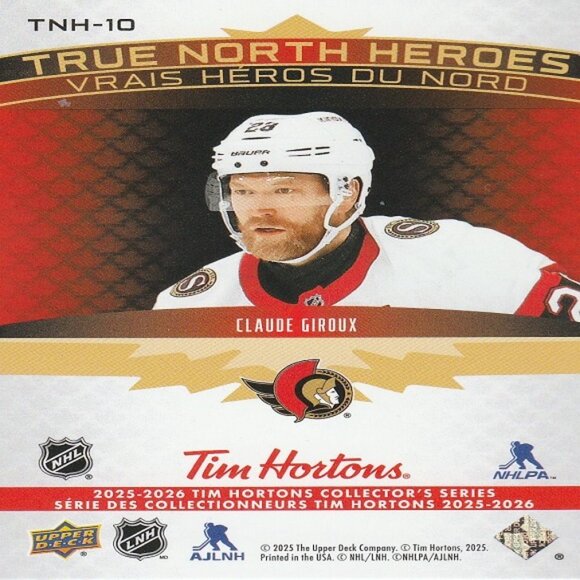 Claude Giroux - 2025/2026 True North Heroes Series Card - Picture 2 of 2